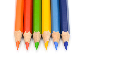 color pencils isolated on white background