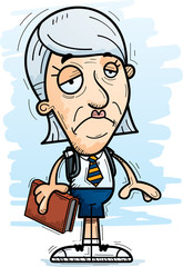 Sad Cartoon Senior Citizen Student