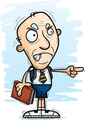 Angry Cartoon Senior Citizen Student