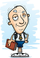 Confident Cartoon Senior Citizen Student