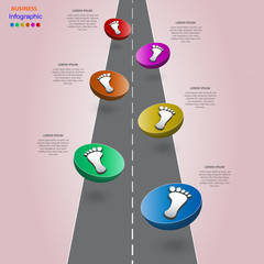 Abstract business infographics in the form of colored figures and steps. EPS 10.