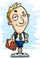 Confident Cartoon Man Student