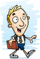 Cartoon Man Student Walking