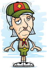 Sad Cartoon Senior Citizen Scout