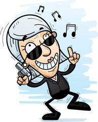 Cartoon Senior Agent Dancing