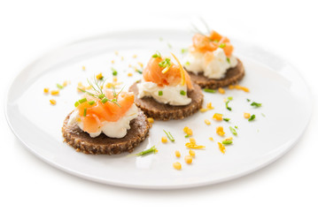 Norwegian Smoked Salmon Canapés with Cream Cheese 
