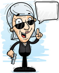 Cartoon Senior Agent Talking