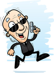 Cartoon Senior Agent Running