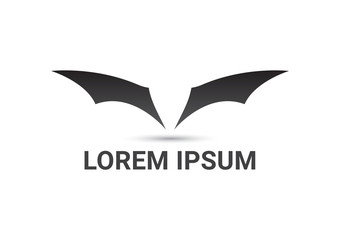 bat wings vector logo design template, sharp icon, night sign, halloween symbol, vector illustration