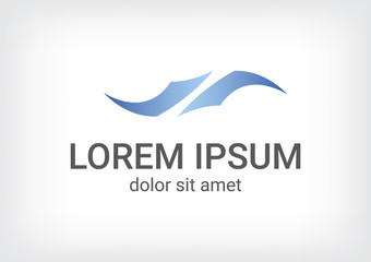 letter n wave vector logo design template, water icon, aqua sign, curve symbol, negative space monogram, vector illustration