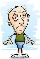 Sad Cartoon Senior Citizen