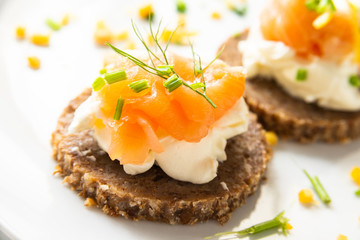 Norwegian Smoked Salmon Canapés with Cream Cheese