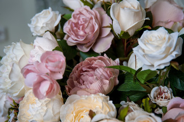 flowers in the flowerpot in the interior