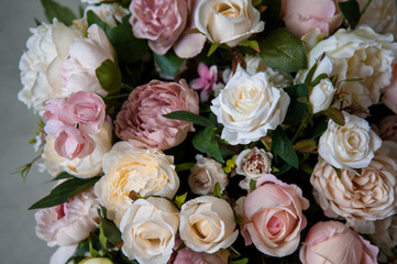 flowers in the flowerpot in the interior
