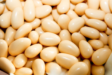 dragee white candy for party and background