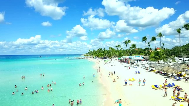Aerial of beautiful beach resort in La Romana, Dominican Republic