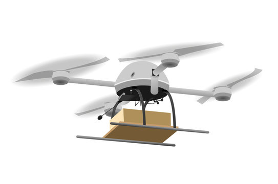 Drohne transportiert ein Packet
