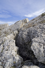 Fototapeta na wymiar Deep crack in the rock. Crimea