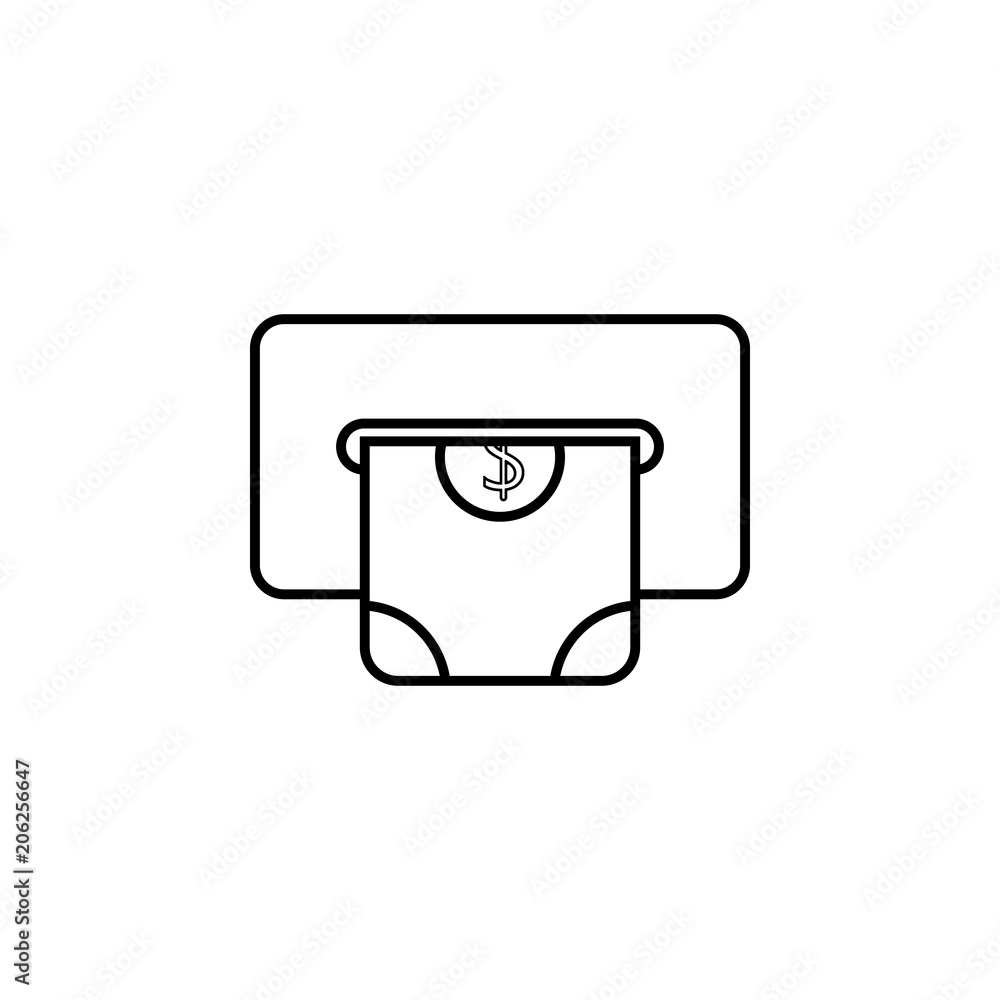 Poster cash from atm line icon. element of bankig icon for mobile concept and web apps. thin line cash from