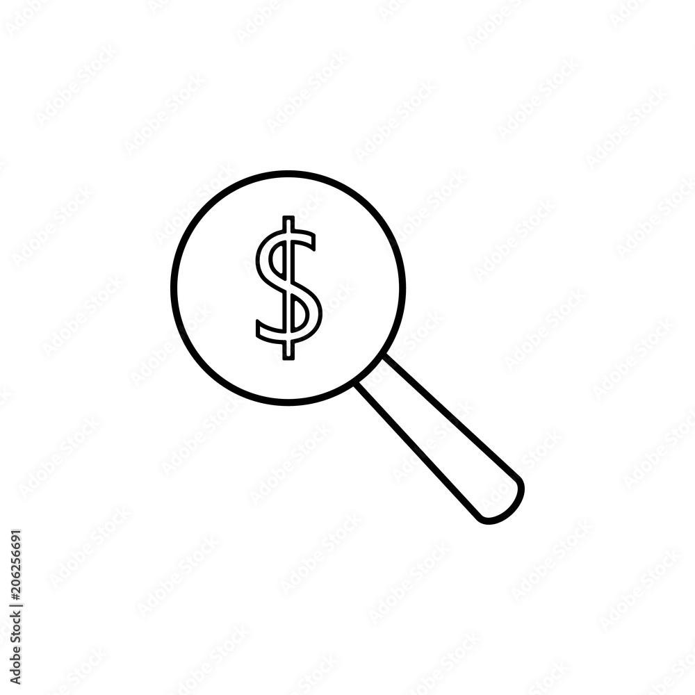 Poster looking for a dollar line icon. element of bankig icon for mobile concept and web apps. thin line lo