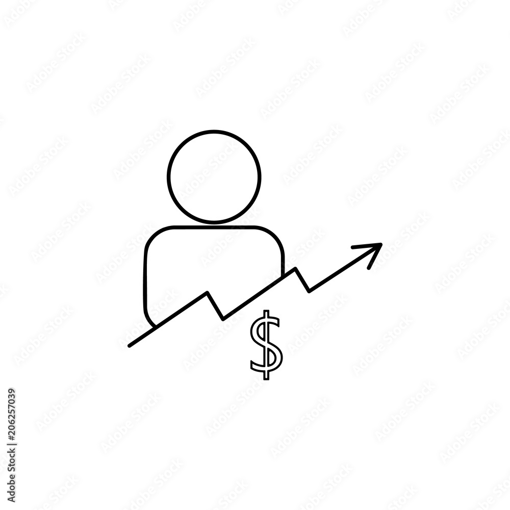 Poster salary increase line icon. element of bankig icon for mobile concept and web apps. thin line salary 