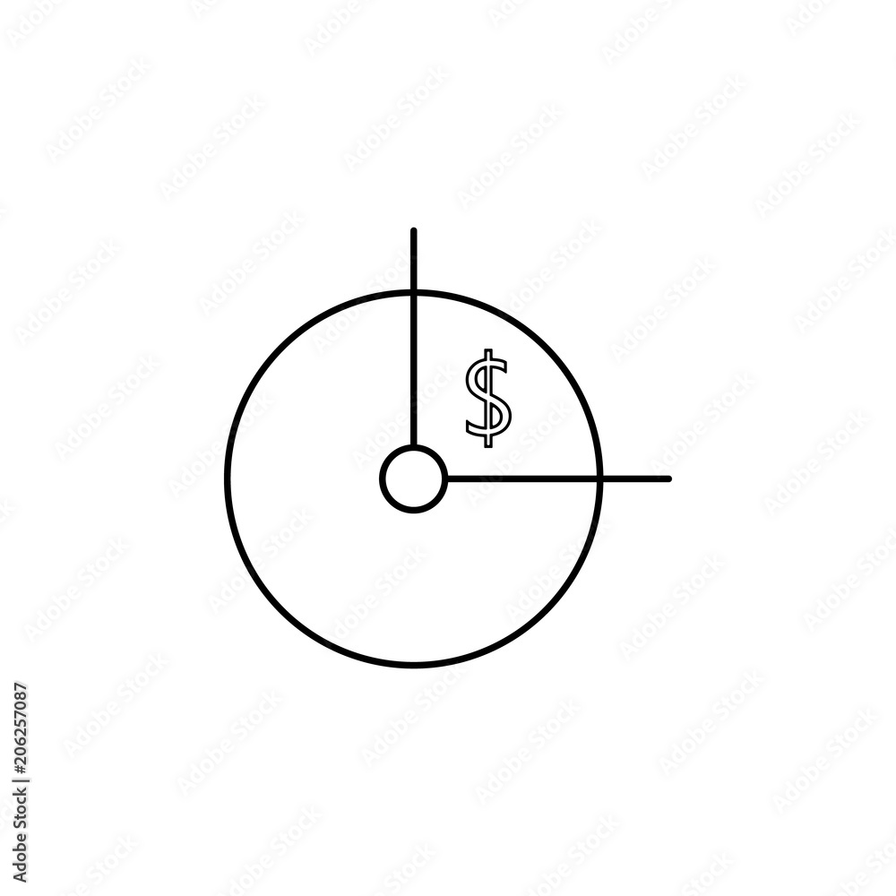 Poster time is money line icon. element of bankig icon for mobile concept and web apps. thin line time is m