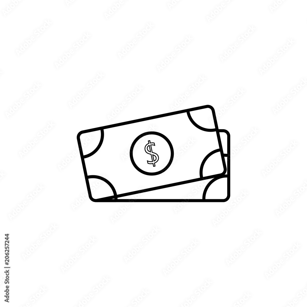 Poster dollar bills line icon. element of bankig icon for mobile concept and web apps. thin line dollar bil