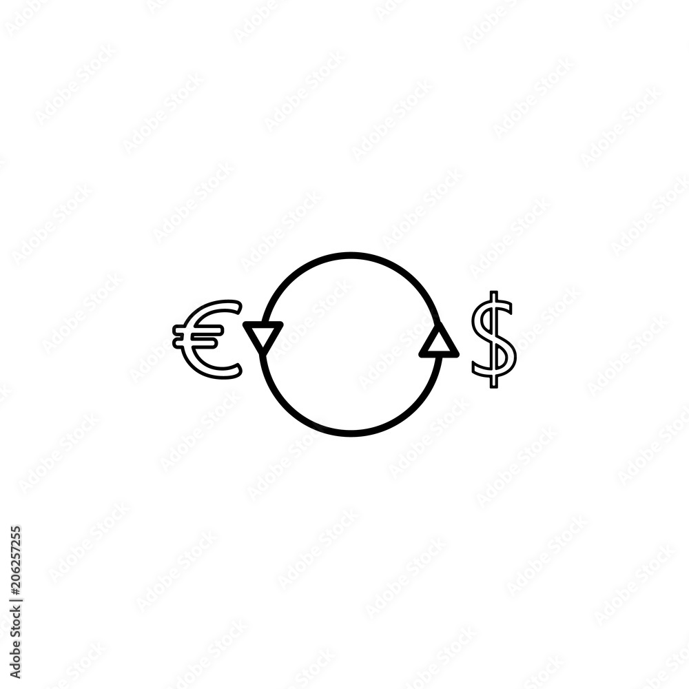 Poster conversion of the dollar into euros line icon. element of bankig icon for mobile concept and web app