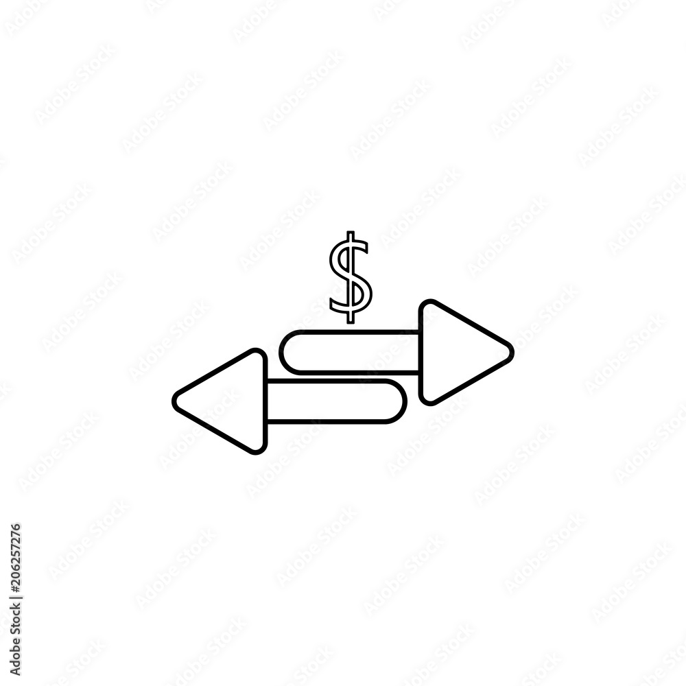 Poster dollar arrows line icon. element of bankig icon for mobile concept and web apps. thin line dollar ar