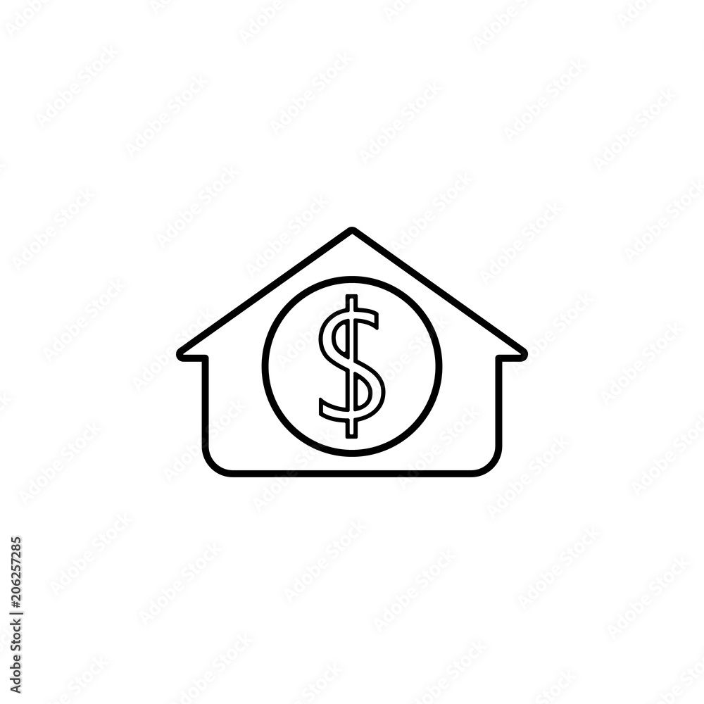 Poster bank line icon. element of bankig icon for mobile concept and web apps. thin line bank icon can be u