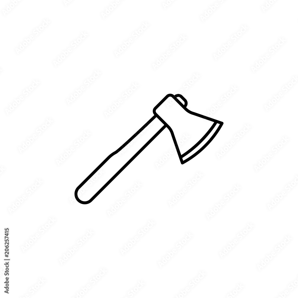 Poster ax line icon. element of camping icon for mobile concept and web apps. thin line ax icon can be used