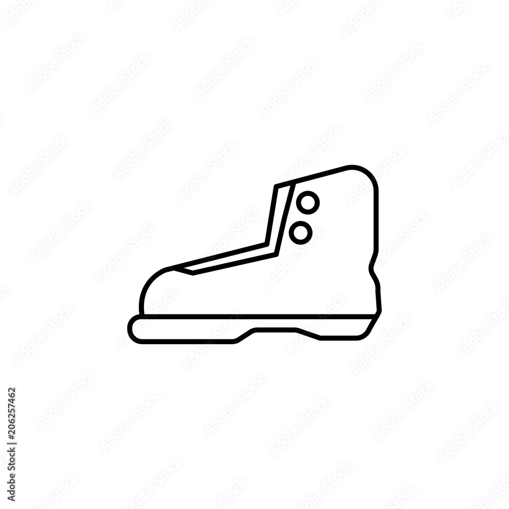 Poster boot line icon. element of camping icon for mobile concept and web apps. thin line boot icon can be 