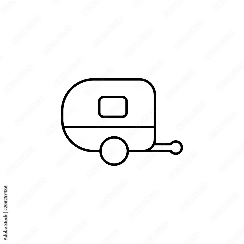 Poster trailer line icon. element of camping icon for mobile concept and web apps. thin line trailer icon c