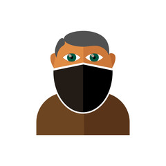 Gangster Icon Isolated. Flat Design