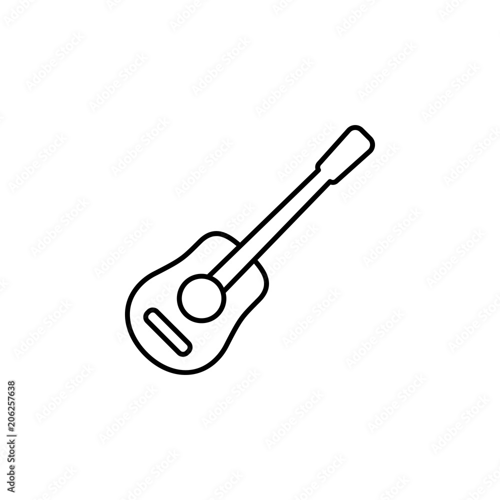 Poster guitar line icon. element of camping icon for mobile concept and web apps. thin line guitar icon can