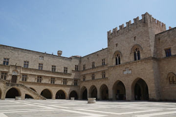Fototapeta premium Inside historical castle in rhodes