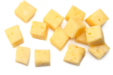 piece of cheese isolated on white background