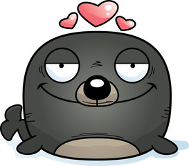 Cartoon Seal in Love