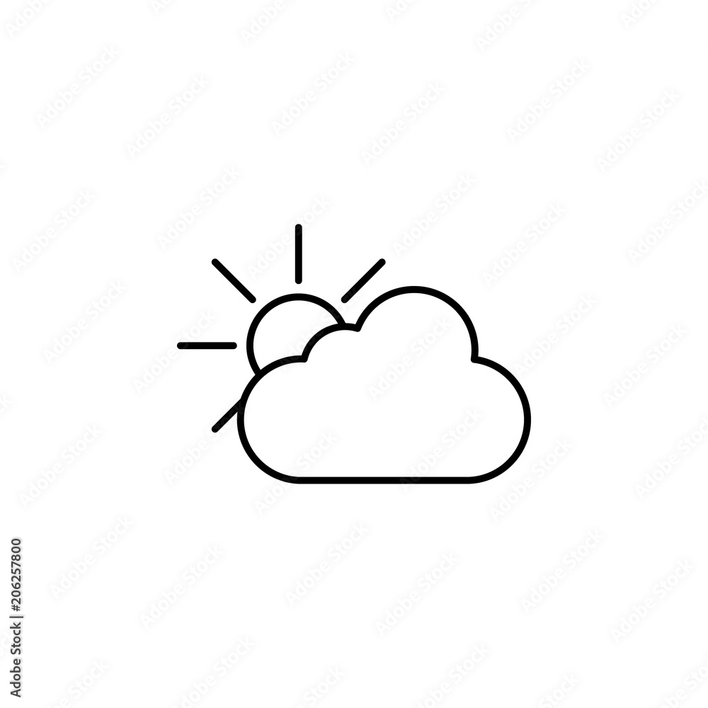 Aufkleber the sun behind the clouds line icon. element of camping icon for mobile concept and web apps. thin l