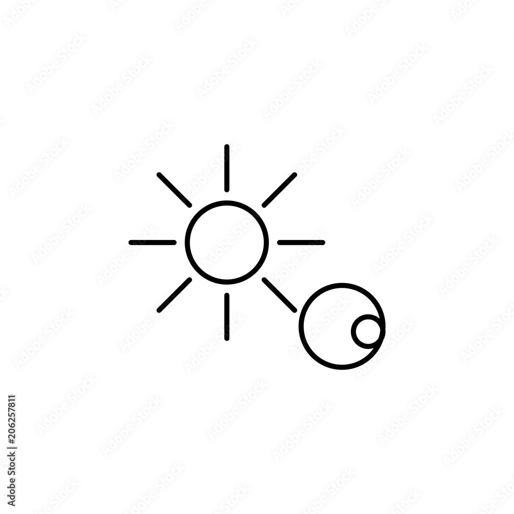 Poster eclipse of the sun line icon. element of camping icon for mobile concept and web apps. thin line ecl