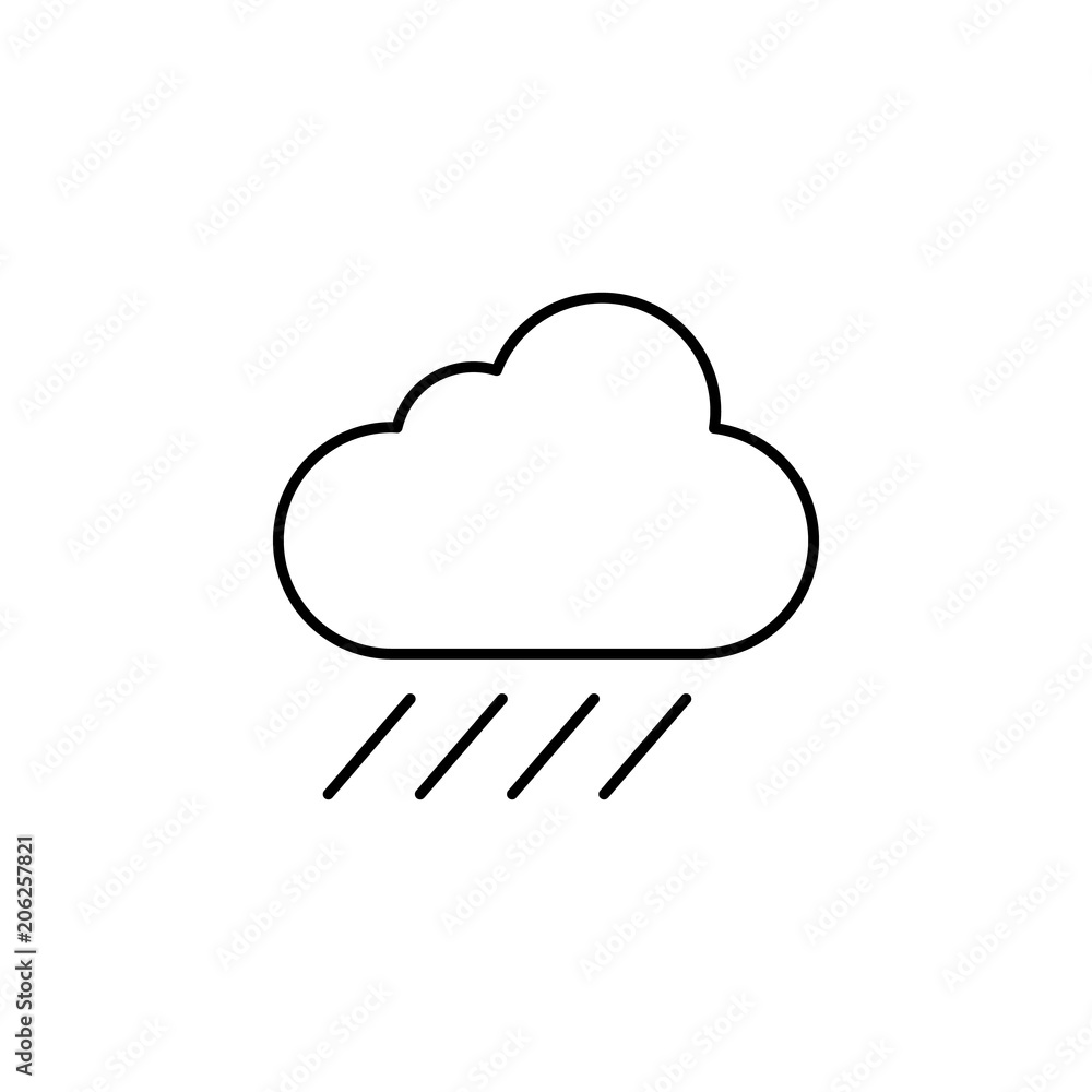 Poster rain line icon. element of camping icon for mobile concept and web apps. thin line rain icon can be 