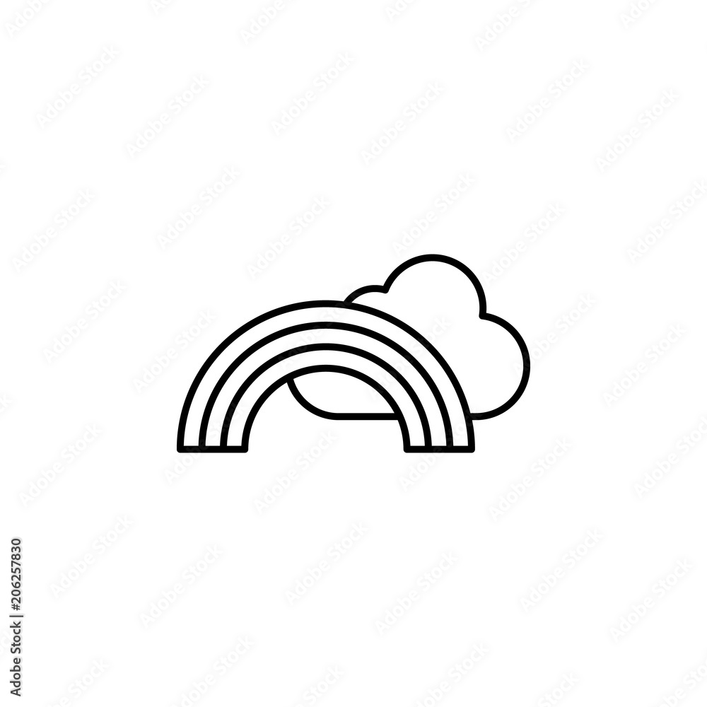 Poster rainbow line icon. element of camping icon for mobile concept and web apps. thin line rainbow icon c