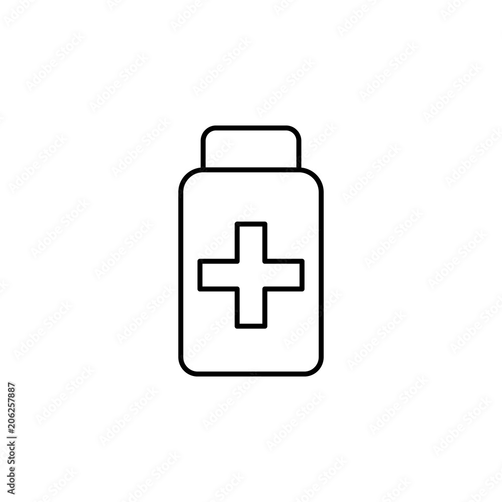 Poster capsule medication line icon. element of simple medicine icon for mobile concept and web apps. thin 