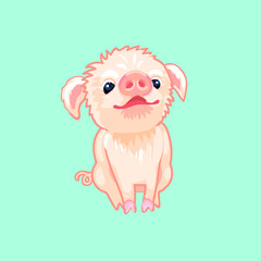 Very little cute homemade cartoon piggy