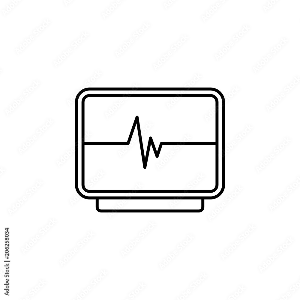 Poster cardiogram line icon. Element of simple medicine icon for mobile concept and web apps. Thin line cardiogram icon can be used for web and mobile