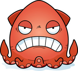 Angry Cartoon Squid
