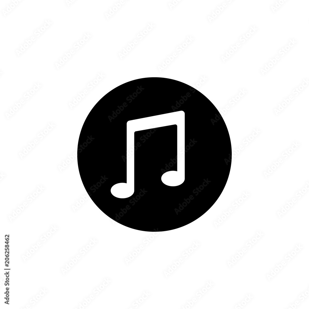 Poster musical note in a circle icon. element of simple music icon for mobile concept and web apps. isolate