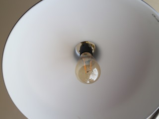 incandescent lamp on the ceiling