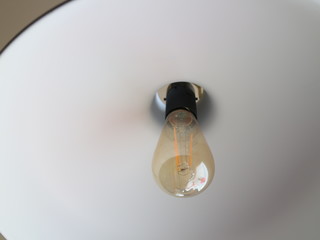 incandescent lamp on the ceiling