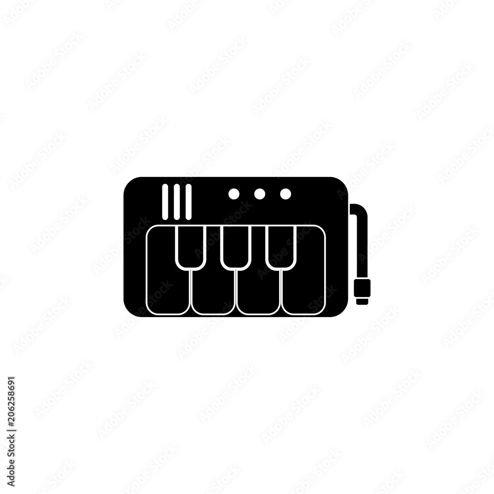 Poster mini synthesizer icon. element of simple music icon for mobile concept and web apps. isolated mini s